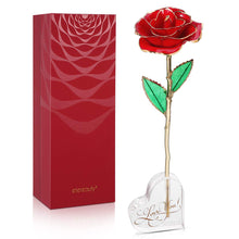 Carica l'immagine nel visualizzatore di Gallery, ETEREAUTY 24K Rosa Placcato Oro, Regalo con a Forma di Cuore &amp; Rosso - Ilgrandebazar