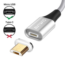 Carica l'immagine nel visualizzatore di Gallery, Magnetico Cavo Micro USB, AIVWIS [2Pezzi 1M] Connettore Micro-USB, Argento - Ilgrandebazar