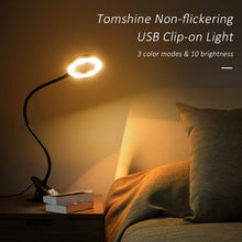 Carica l'immagine nel visualizzatore di Gallery, Lampada con Pinza,Tomshine LED da Tavolo a Clip Collo Nero - Ilgrandebazar