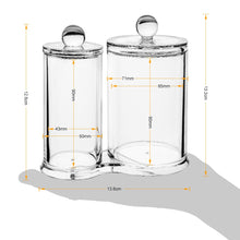Carica l'immagine nel visualizzatore di Gallery, ASIV, Organizzatore 2 in 1 acrilico con coperchio, per batuffoli Trasparente - Ilgrandebazar