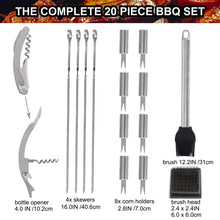 Carica l'immagine nel visualizzatore di Gallery, grilljoy 20pcs Set di 20pcs, strumenti per barbecue da 20 pezzi - Ilgrandebazar