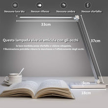 Carica l'immagine nel visualizzatore di Gallery, Lampada da scrivania a LED, lampada tavolo protezione degli occhi, Silver - Ilgrandebazar