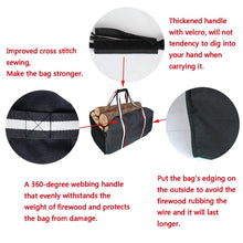 Carica l'immagine nel visualizzatore di Gallery, Premium Firewood Log Carrier &amp; Tote - extra large durevole - ideale per Nero