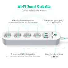 Carica l'immagine nel visualizzatore di Gallery, KinCam Multipresa Ciabatta Elettrica WiFi, Smart #1 Wifi Prese - Ilgrandebazar