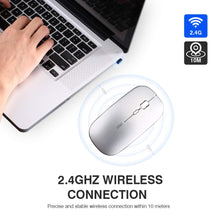Carica l'immagine nel visualizzatore di Gallery, INPHIC Mouse Wireless Ricaricabile, Ottico Mini M Size, Argento chiaro - Ilgrandebazar