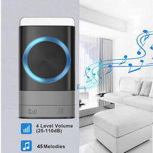 Carica l'immagine nel visualizzatore di Gallery, Dilusi Campanelli Wireless,Campanello 1 Trasmettitore + 1 Ricevitori, Nero - Ilgrandebazar