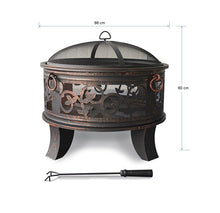 Carica l'immagine nel visualizzatore di Gallery, Home&amp;Decorations FT-51219B Braciere e Griglia per Giardino, 66 cm, Ø 66 cm - Ilgrandebazar
