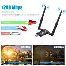 Carica l'immagine nel visualizzatore di Gallery, Flybiz Chiavetta WiFi 1200Mpbs, Adattatore USB 3.0 WiFi, Dual Band... - Ilgrandebazar