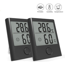 Carica l'immagine nel visualizzatore di Gallery, BACKTURE Termometro Igrometro Digitale, 2 Pack Termoigrometro da Interno nero - Ilgrandebazar