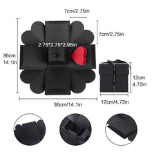 Carica l'immagine nel visualizzatore di Gallery, Explosion Gift Box, Scatola di Esplosione DIY 12x12 cm, 36x36 Nero - Ilgrandebazar