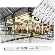 Carica l'immagine nel visualizzatore di Gallery, OLEEP 80 Colori Art Sketch Pennarelli a Doppia Punta Broad Fine Point Graphic - Ilgrandebazar