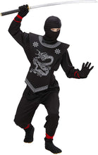 Carica l'immagine nel visualizzatore di Gallery, WIDMANN WID74527 - Costume per Bambini Ninja Nero, 140 cm/8-10 Anni - Ilgrandebazar