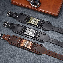 Carica l'immagine nel visualizzatore di Gallery, Bracciale in pelle stile vichingo totem, retrò - Ilgrandebazar