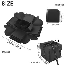 Carica l'immagine nel visualizzatore di Gallery, Explosion Box DIY Photo Album Creativo Scrapbook per 12*12*12cm, Nero - Ilgrandebazar