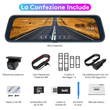Carica l'immagine nel visualizzatore di Gallery, Dash Cam Specchietto ThiEYE 10" Touchscreen Telecamera per Auto Retrovisione...