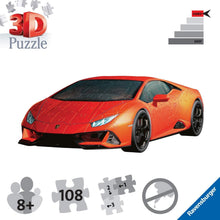 Carica l'immagine nel visualizzatore di Gallery, Ravensburger 11238 Puzzle 3D, Lamborghini Huracán Evo, 108 Pezzi, Età Consigliata 8+, Puzzle Ravensburger Alta Qualità