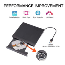 Carica l'immagine nel visualizzatore di Gallery, Externo DVD CD Esterno, External Dvd Player USB 3.0 Burner DVD/CD Nero - Ilgrandebazar