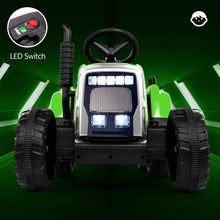Carica l'immagine nel visualizzatore di Gallery, Mondial Toys Trattore Elettrico 12V 7AH CAVALCABILE per Bambini con RIMORCHIO Telecomando Verde