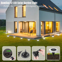 Carica l'immagine nel visualizzatore di Gallery, Luci Solari Giardino 12 LED Lampade Led da Esterno, Bianco - Ilgrandebazar