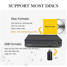 Carica l'immagine nel visualizzatore di Gallery, LONPOO Lettore DVD Compatto 1~6 Regione Libera (Porto HDMI, USB, RCA, Nero - Ilgrandebazar