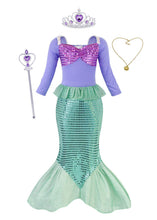 Carica l'immagine nel visualizzatore di Gallery, AmzBarley Il Costume della Sirenetta Ariel 7-8 anni, Verde Con Accessori - Ilgrandebazar