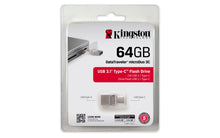 Carica l'immagine nel visualizzatore di Gallery, Kingston DataTraveler microDuo 3C DTDUO3C/64GB USB 3.0/3.1 Type-A e Nero - Ilgrandebazar
