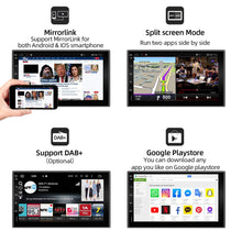 Carica l'immagine nel visualizzatore di Gallery, YUNTX Android 10.0 Doppio Din Autoradio - GPS 2 Din - Telecamera Posteriore Gratuiti - 7 Pollice - Supporto DAB + / Controllo del volante / 4G / WiFi/Bluetooth/Mirrorlink/Carplay/USB/SD - Ilgrandebazar