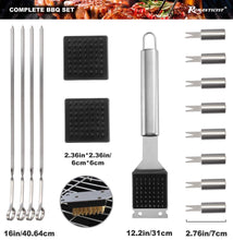 Carica l'immagine nel visualizzatore di Gallery, Romanticist 21Pc Set Barbecue in Acciaio Inox 37 x 16 x 6.5cm, Silver - Ilgrandebazar