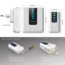 Carica l'immagine nel visualizzatore di Gallery, TECKNET Campanello Wireless Portatile 2 Trasmettitore + 1 Ricevitori, Bianco - Ilgrandebazar
