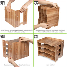 Carica l'immagine nel visualizzatore di Gallery, Tonsmile Organizzatore da Scrivania Legno A4 Portadocumenti Organizer Marrone - Ilgrandebazar
