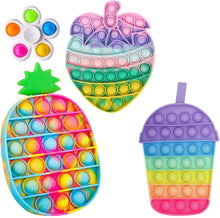 Carica l'immagine nel visualizzatore di Gallery, 4pcs Pop it Toy, Decomprimere Il Giocattolo, Gioco del Cervello, Intrattenimento Interattivo Genitore-Figlio, Il Materiale in Silicone Resistente e Facile da Pulire Color Pineapple