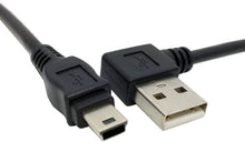 Carica l'immagine nel visualizzatore di Gallery, ChenYang Cavo dati da USB 2.0 A maschio a USB Mini B maschio, ad angolo di 90 gradi, 50 cm Nero