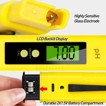 Carica l'immagine nel visualizzatore di Gallery, Mture PH Tester Misuratore Digitale, Alta Precisione con LCD Giallo - Ilgrandebazar
