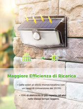 Carica l'immagine nel visualizzatore di Gallery, Luce Solare LED Sensore di Movimento, Lampada 300 LED, IP67 2 PEZZO - Ilgrandebazar