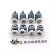 Carica l'immagine nel visualizzatore di Gallery, Ruote per porta della doccia, set di 8 guide anta doccia 23 mm, grey