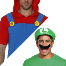Carica l'immagine nel visualizzatore di Gallery, iZoeL Costume Super Mario Luigi Incluso 2X Cappello 4X Guanti... - Ilgrandebazar