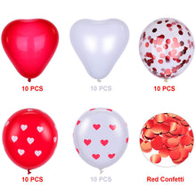 Carica l'immagine nel visualizzatore di Gallery, Blulu 50 Pezzi San Valentino Palloncini di Cuore Kit Decorazioni a... - Ilgrandebazar
