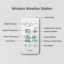 Carica l'immagine nel visualizzatore di Gallery, Stazioni Meteorologiche , Automatica Digitale Wireless Meteorologica Bianco