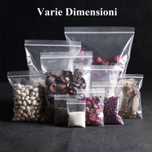Carica l'immagine nel visualizzatore di Gallery, Gudotra 100pz-12x17cm Sacchetti Plastica Trasparenti Risigillabili con Zip Chiusura a Cerniera Riutilizzabile Spesso Bustine per Alimentari (12x17cm, 100 Pezzi)