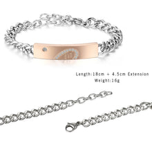 Carica l'immagine nel visualizzatore di Gallery, Flongo Mosaico Zircone Acciaio Braccialetti Coppia Uomo Donna Completo - Ilgrandebazar