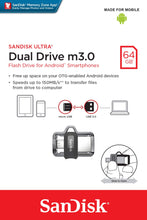 Carica l'immagine nel visualizzatore di Gallery, SanDisk Ultra Dual M3.0 USB Flash Drive 64GB, fino a 150 MB/s none