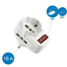 Carica l'immagine nel visualizzatore di Gallery, Electraline 71033 Adattatore Multipresa Tripla con Interruttore, Spina Bianco - Ilgrandebazar