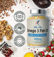 Carica l'immagine nel visualizzatore di Gallery, Rite-Flex | Olio di Pesce Omega 3 2000mg | Integratore Alimentare di 600mg EPA e DHA (365 Capsule Softgel)