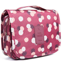 Carica l'immagine nel visualizzatore di Gallery, Emwel appeso Toiletry Organizer Travel trousse per donne e Fiore rosso vino - Ilgrandebazar