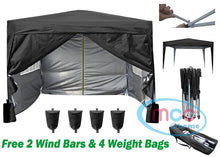 Carica l'immagine nel visualizzatore di Gallery, Mcc® Gazebo Impermeabile Premier 3x3M Pieghevole, Tendone a nero - Ilgrandebazar