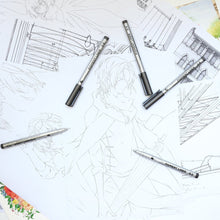 Carica l'immagine nel visualizzatore di Gallery, Fineliner, Beupro nero Pigment Liner micro penne da disegno per schizzi Nero - Ilgrandebazar