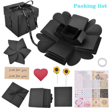 Carica l'immagine nel visualizzatore di Gallery, Explosion Box DIY Photo Album Creativo Scrapbook per 12*12*12cm, Nero - Ilgrandebazar
