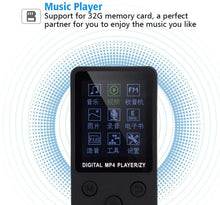 Carica l'immagine nel visualizzatore di Gallery, Lettore Musicale MP3 / MP4 Supporto Digitale Portatile Ricaricabile Scheda TF da 32 GB(Black)