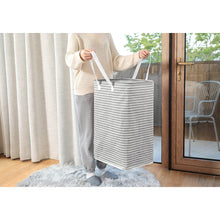 Carica l'immagine nel visualizzatore di Gallery, DOKEHOM 80L Ispessimento Cesto della biancheria Raggruppabili Stoccaggio Paniere, Cotone (Grigio)