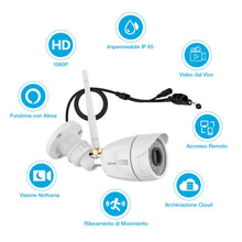 Carica l'immagine nel visualizzatore di Gallery, Telecamera Wifi Esterno, Wansview 1080P Videocamera Sorveglianza Bianco - Ilgrandebazar